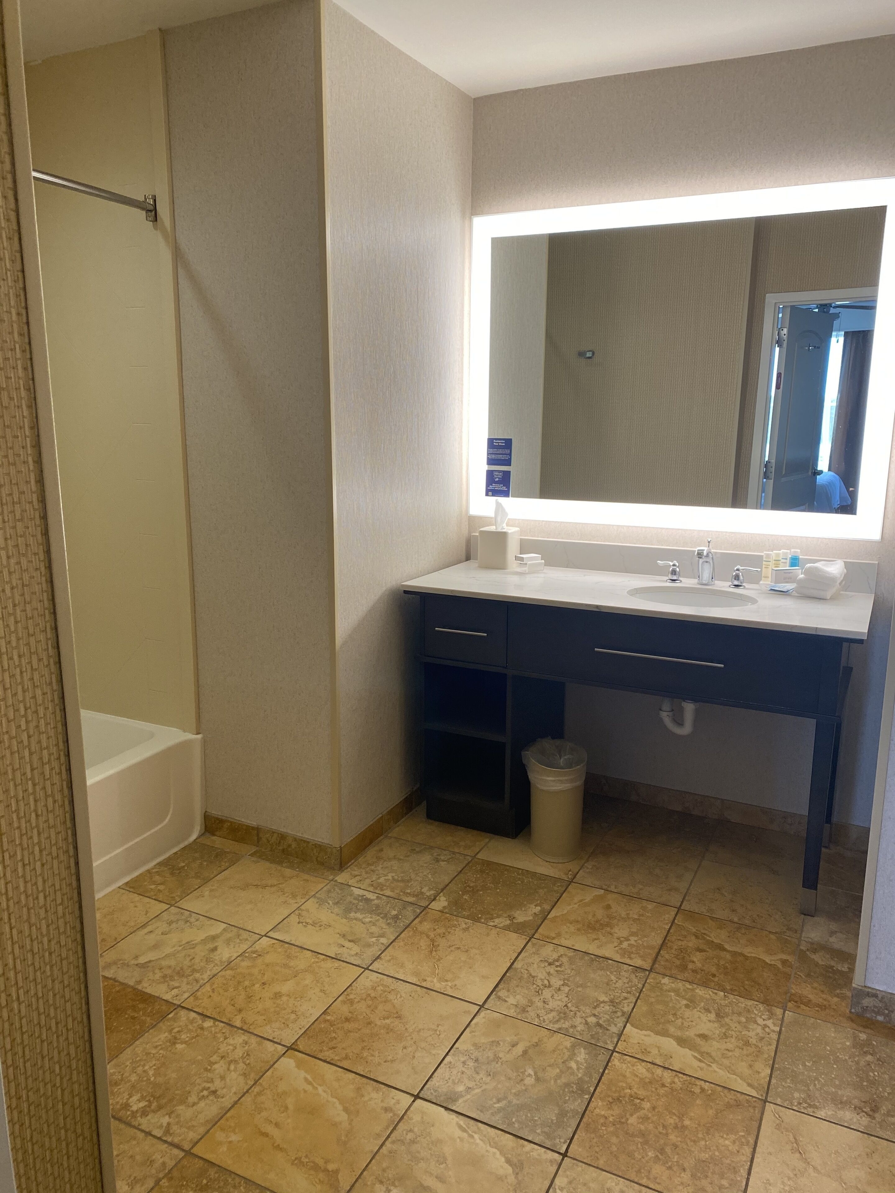 free toiletries, hair dryer, towels