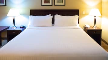 Premium bedding, desk, iron/ironing board, free cribs/infant beds