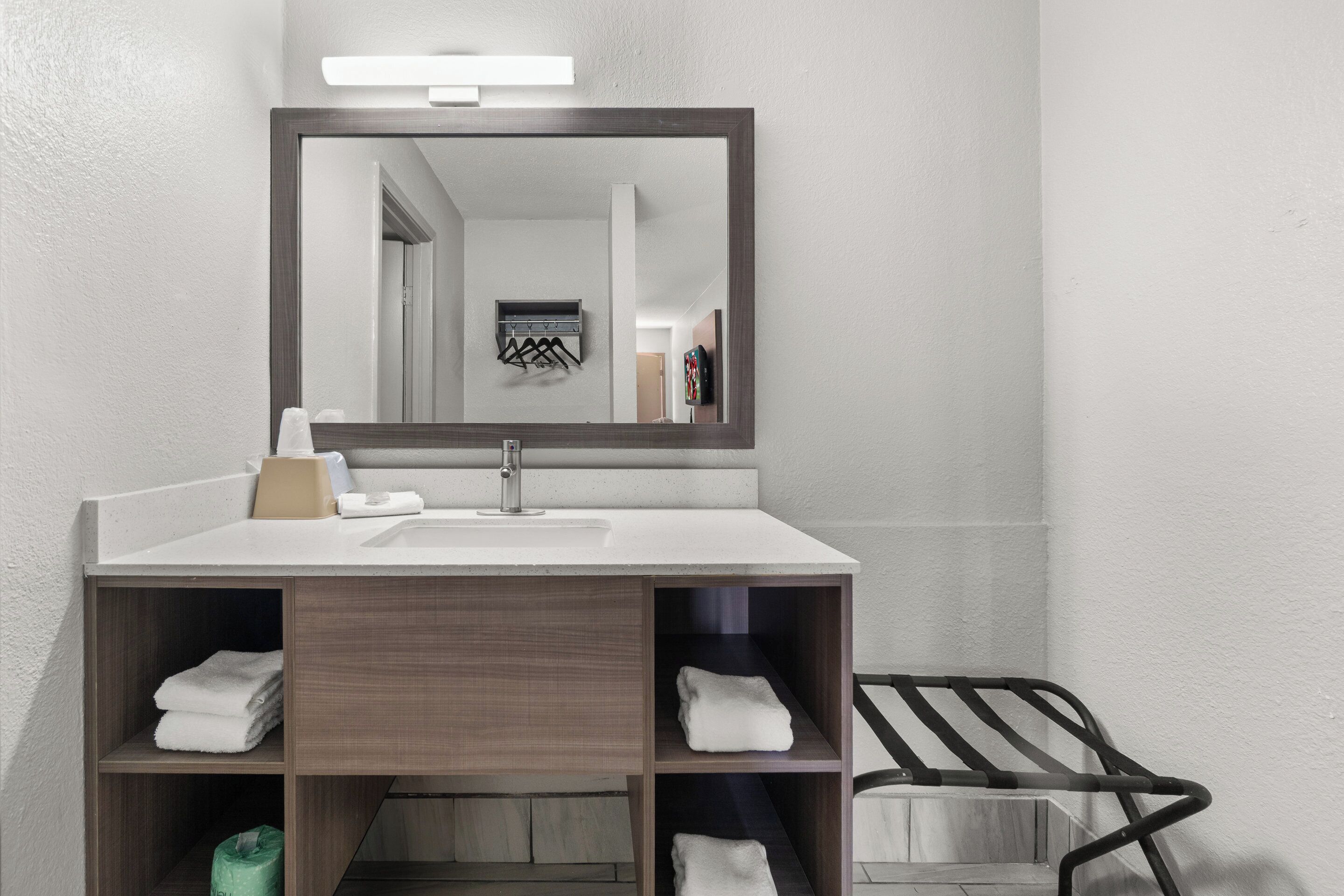 combined shower/bathtub, hair dryer, towels, soap