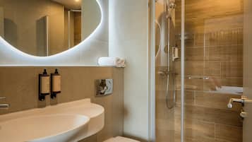 Privilege, Room, 1 King Bed with Sofa bed, Balcony, Garden View | Bathroom | Hair dryer, towels