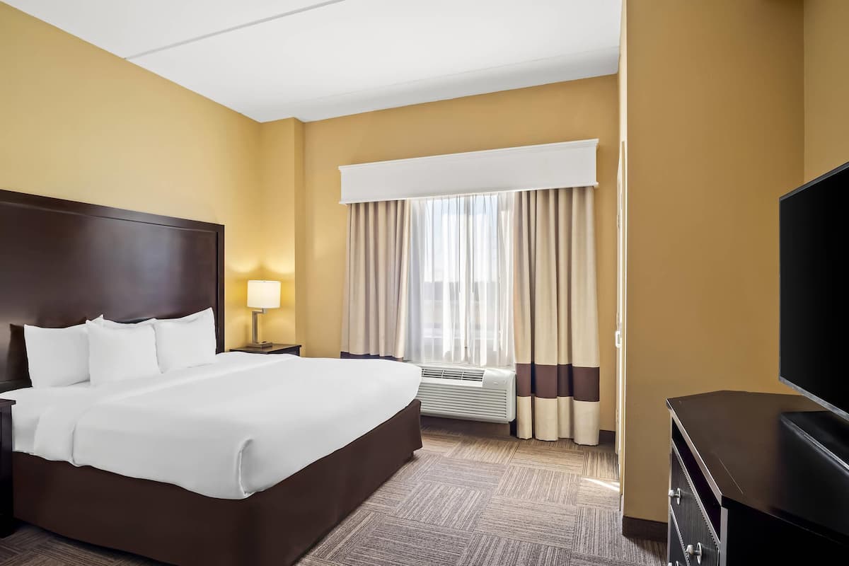 Suite, 1 King Bed with Sofa bed, Accessible, Non Smoking | Premium bedding, desk, laptop workspace, blackout drapes
