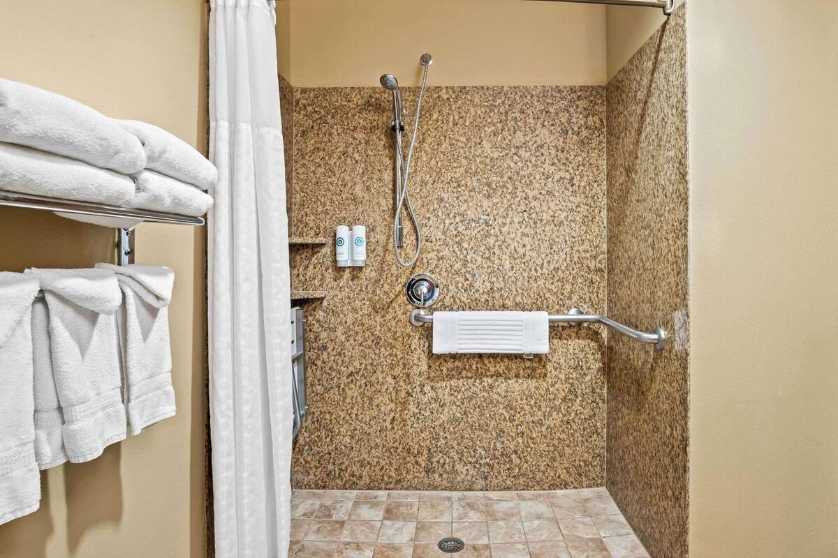 suite, 1 king bed with sofa bed, accessible, non smoking | premium bedding, desk, laptop workspace, blackout curtains