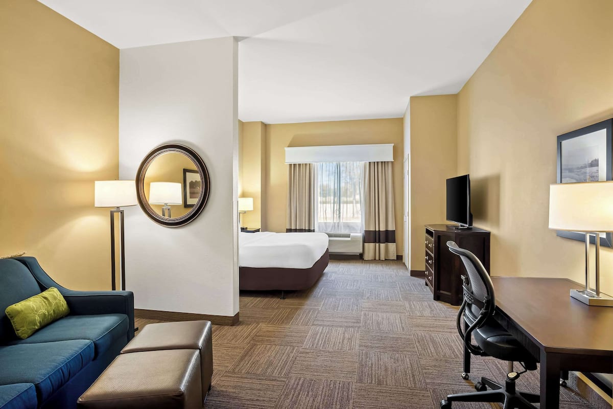 Suite, 1 King Bed with Sofa bed, Accessible, Non Smoking | Premium bedding, desk, laptop workspace, blackout drapes