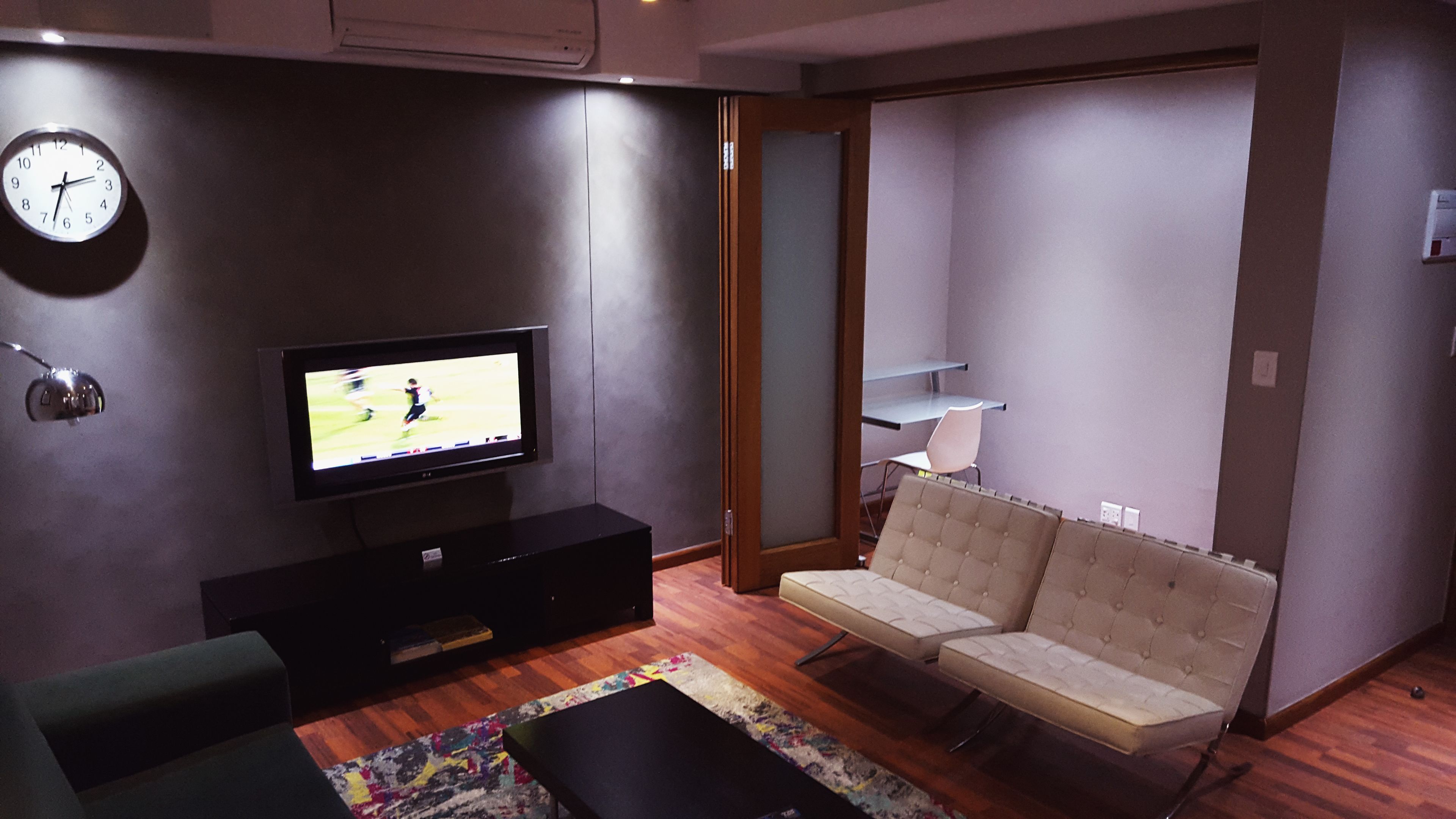 luxury apartment, 1 bedroom | living area | 42-inch lcd tv with satellite channels, tv