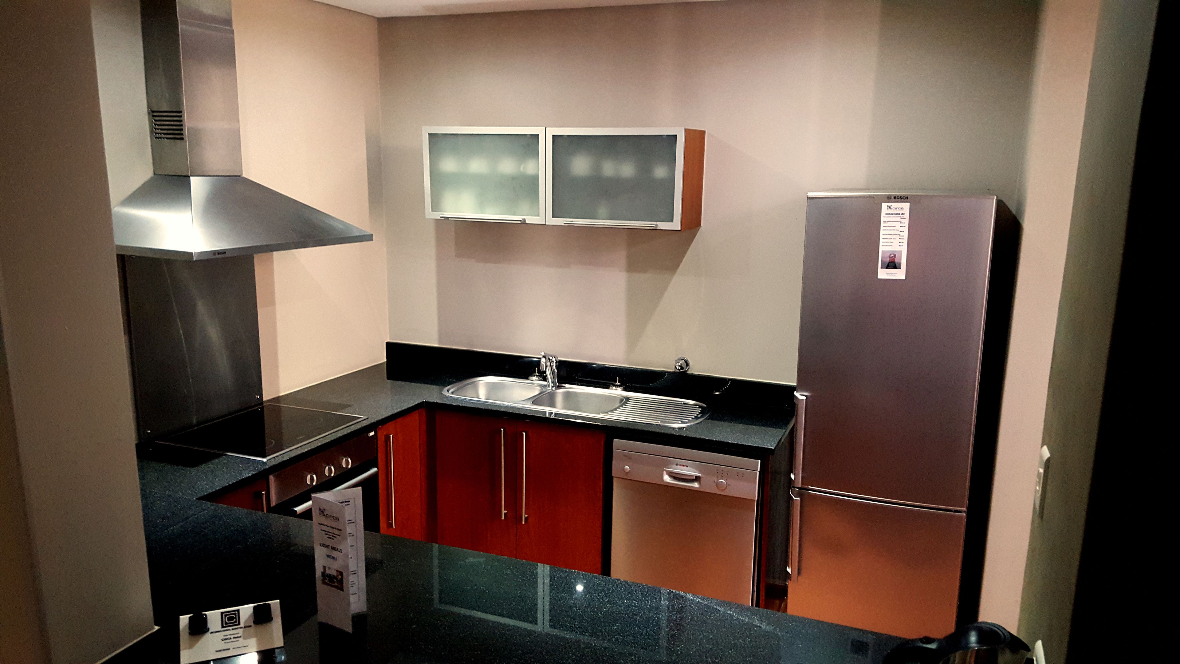 luxury apartment, 1 bedroom | private kitchen | full-sized fridge, microwave, stovetop, dishwasher