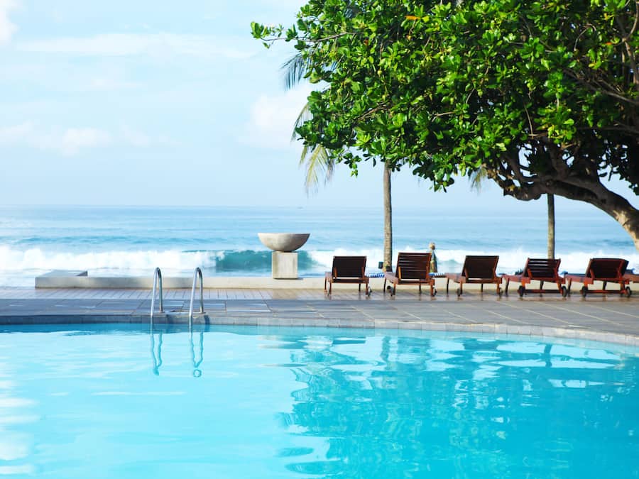 Outdoor pool, free pool cabanas, pool umbrellas