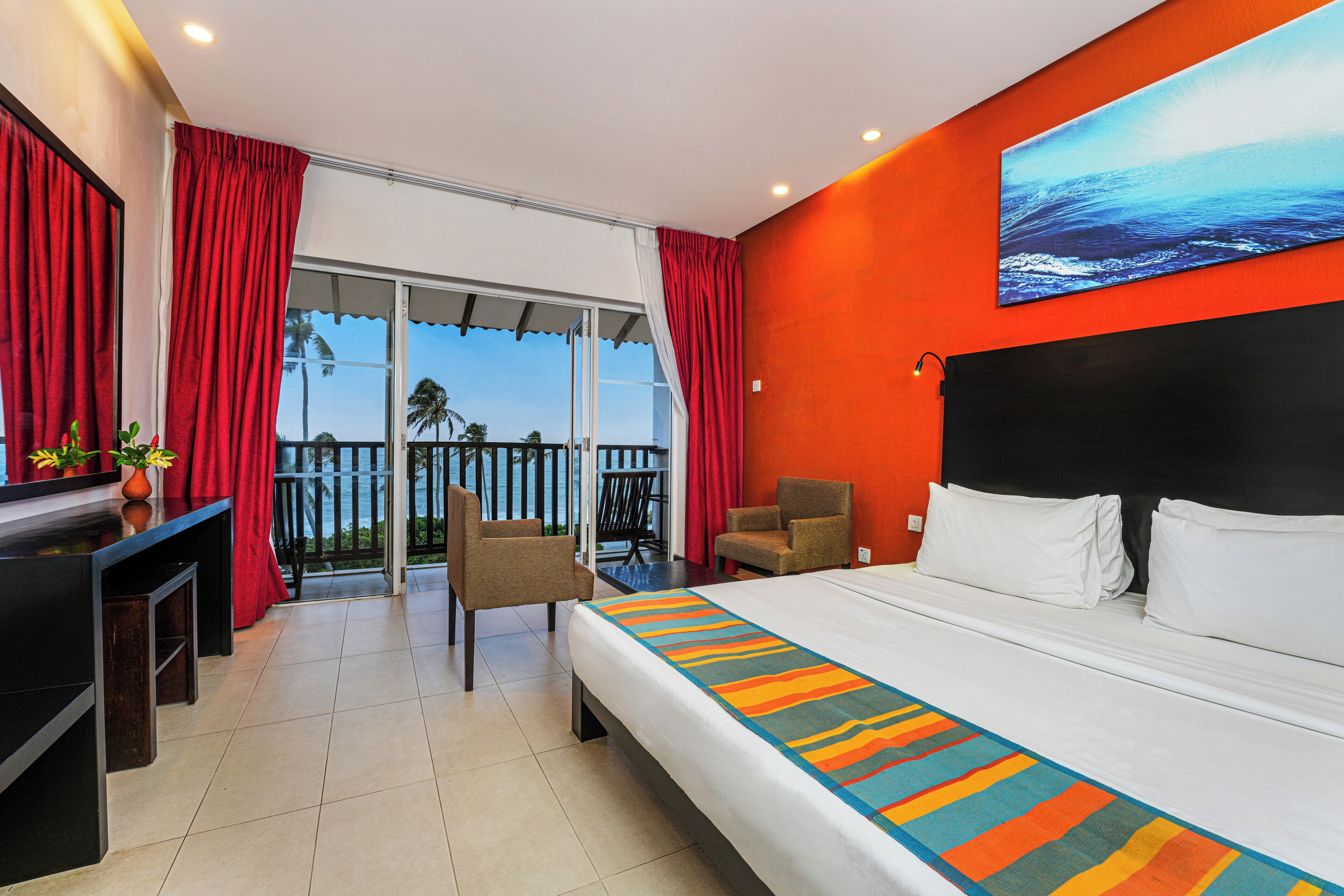 Deluxe Room, Sea View | Memory foam beds, in-room safe, desk, WiFi (free)