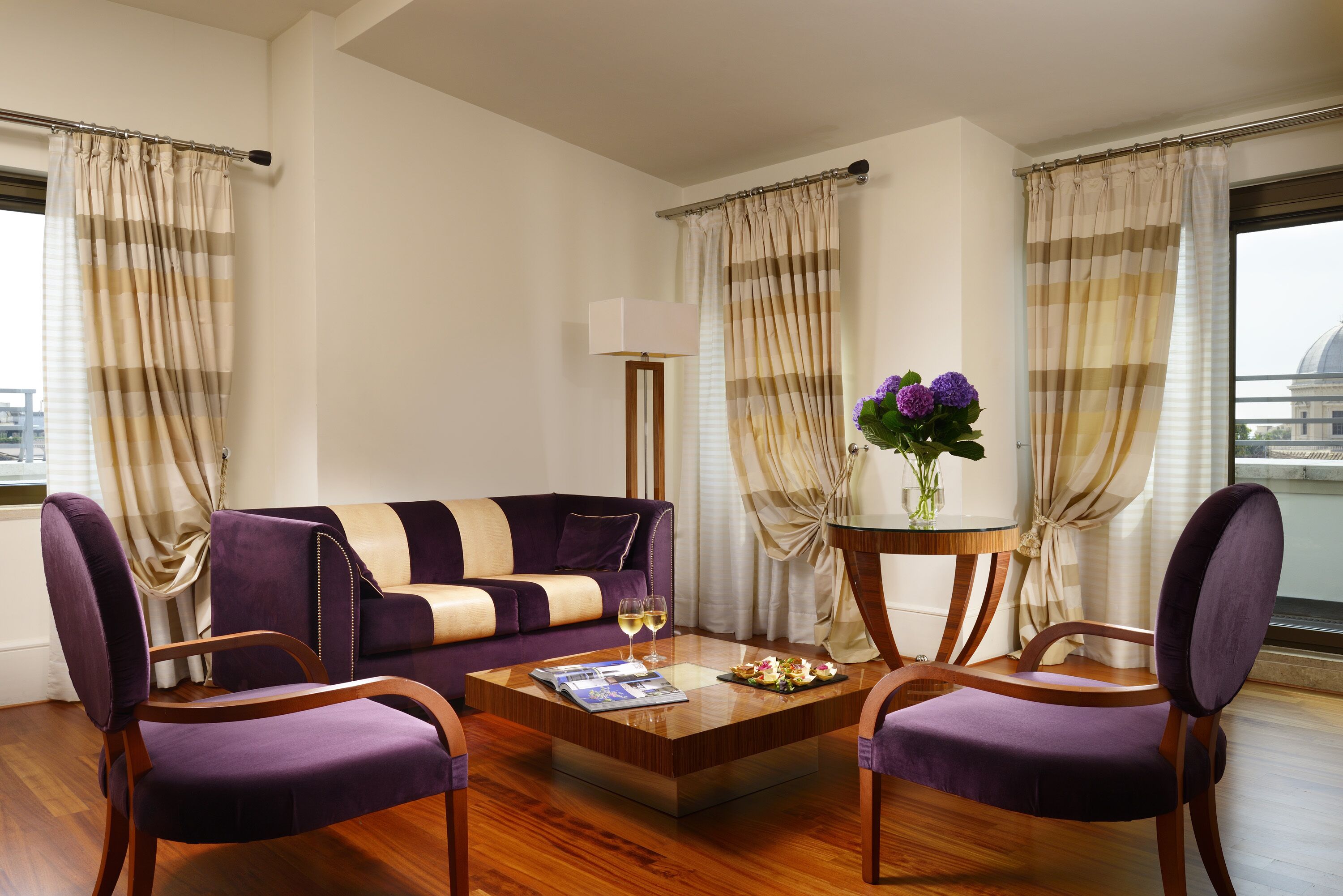 hypo-allergenic bedding, down duvets, in-room safe