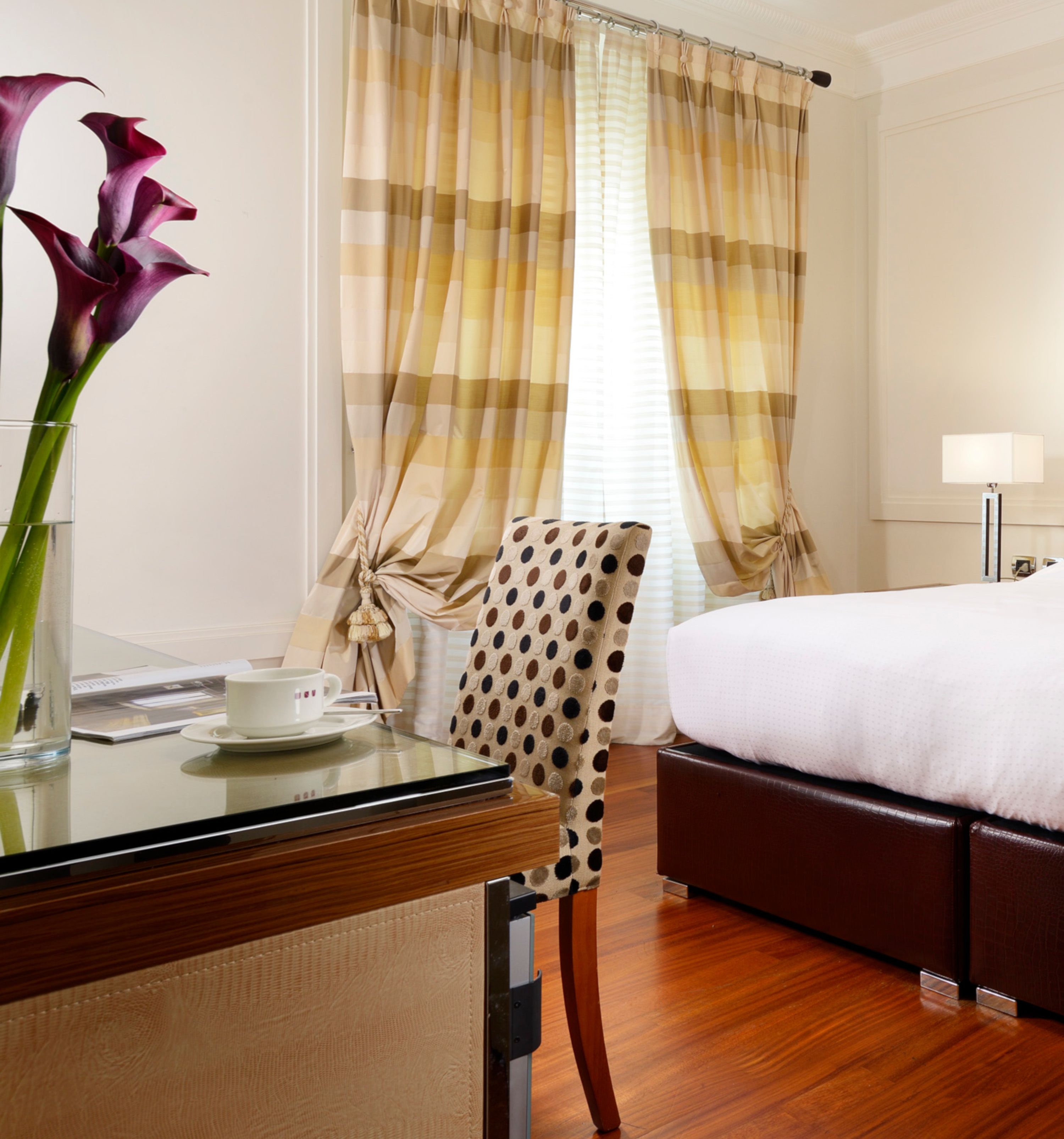 hypo-allergenic bedding, down duvets, in-room safe