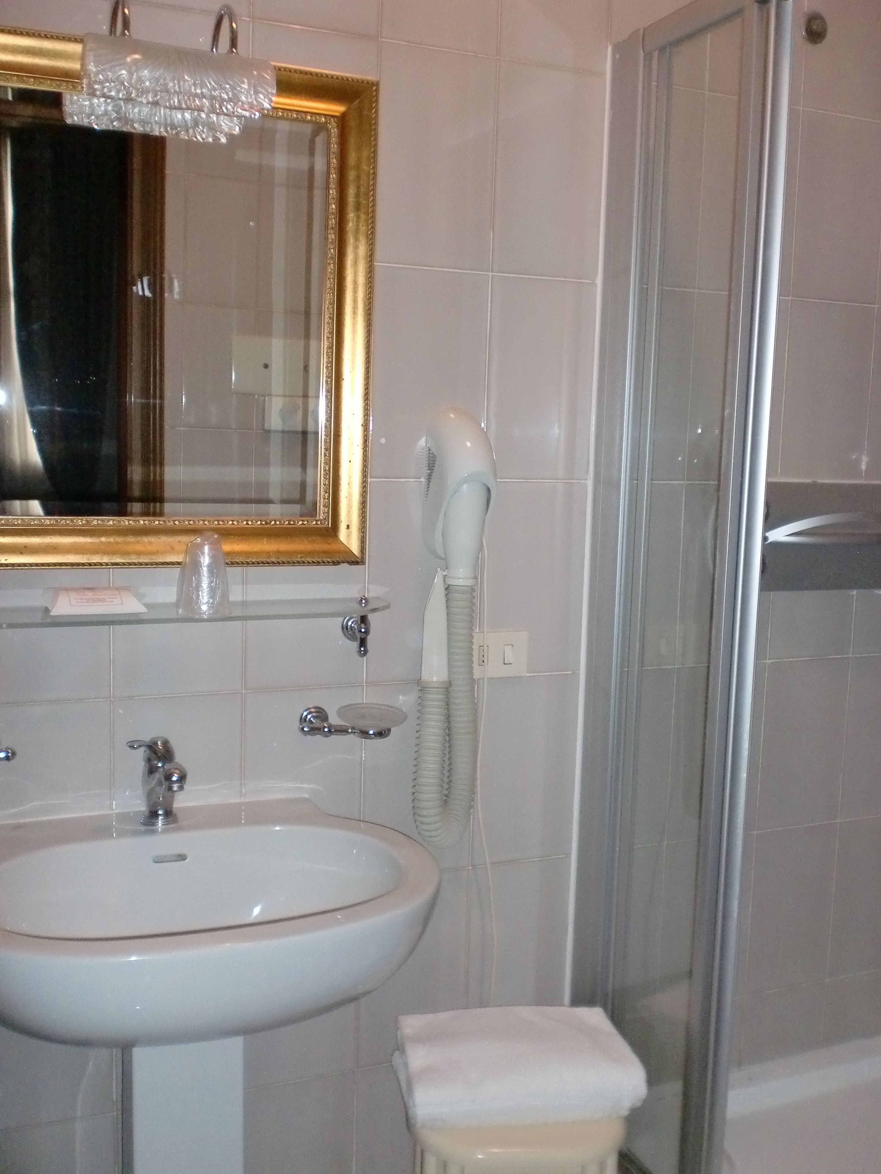 free toiletries, hair dryer, bidet, towels