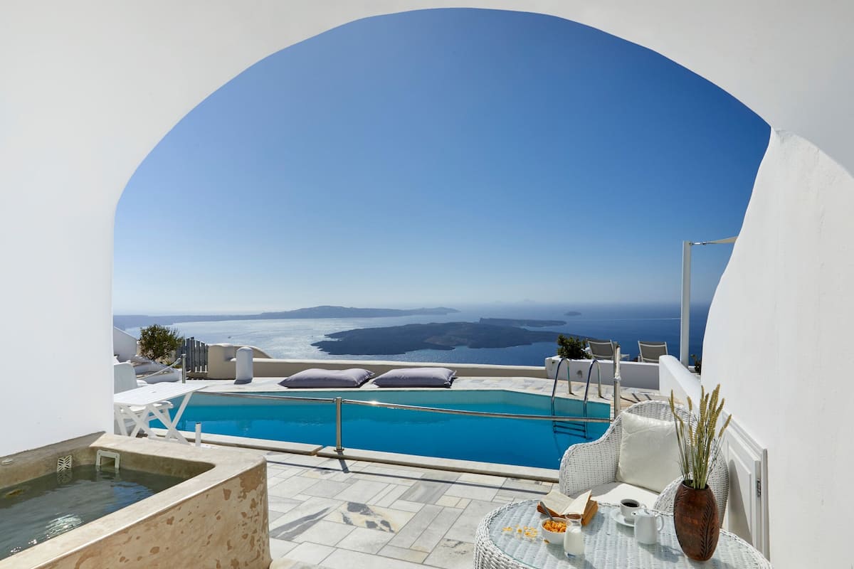 Honeymoon Suite, 1 Bedroom, Jetted Tub, Sea View ( Caldera View) | Water view