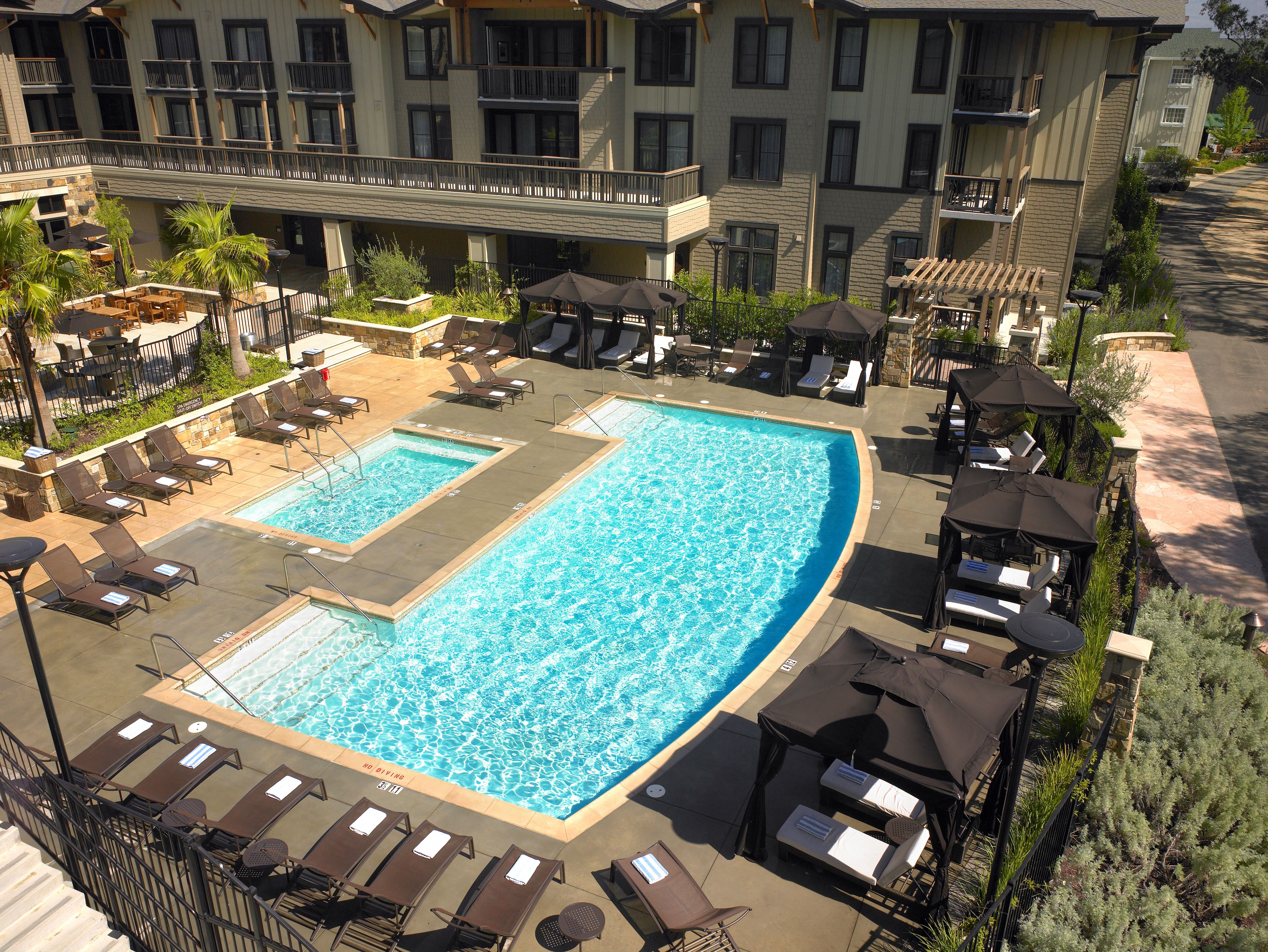 outdoor pool, free pool cabanas, pool umbrellas