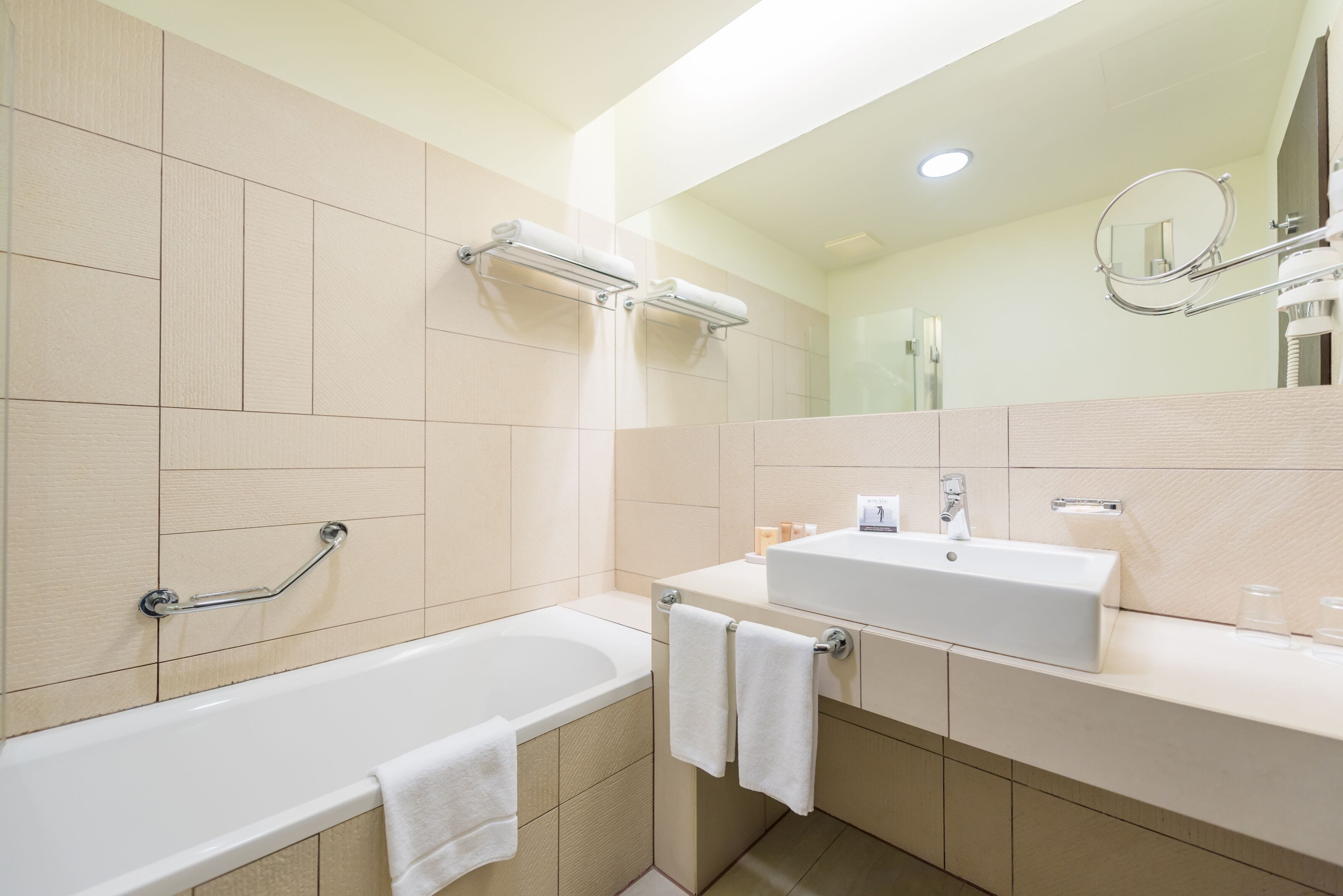 duplex double room | bathroom | free toiletries, hair dryer, towels, soap