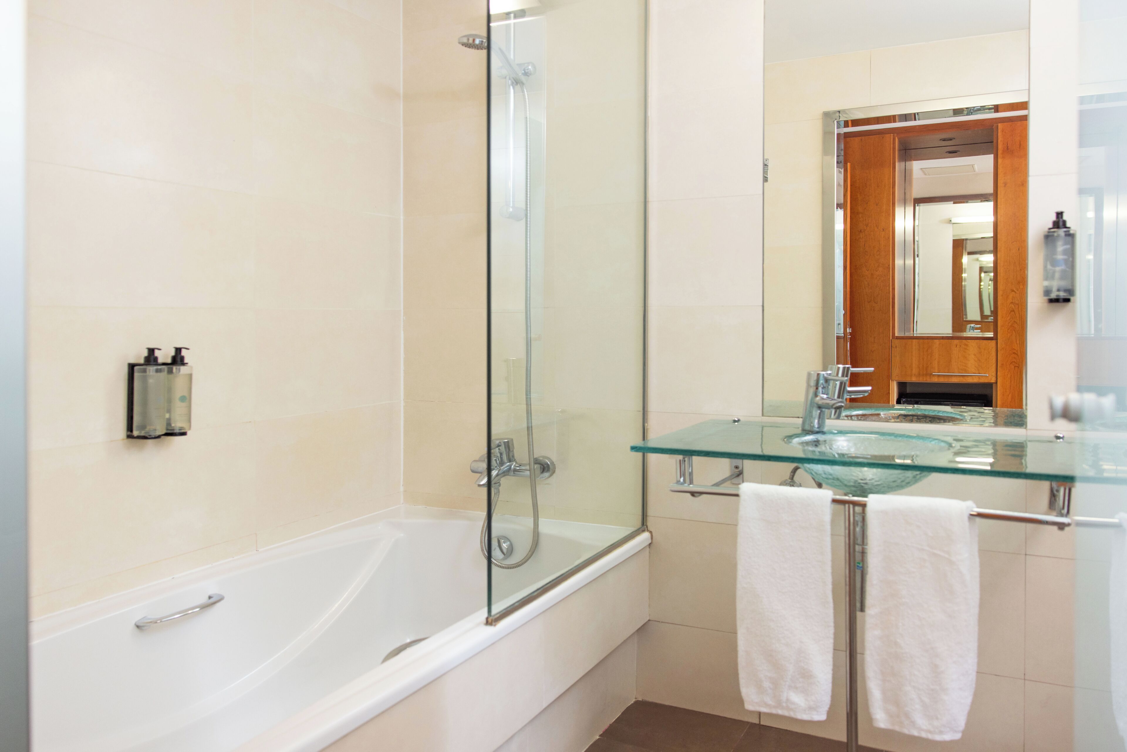 Free toiletries, hair dryer, bidet, towels