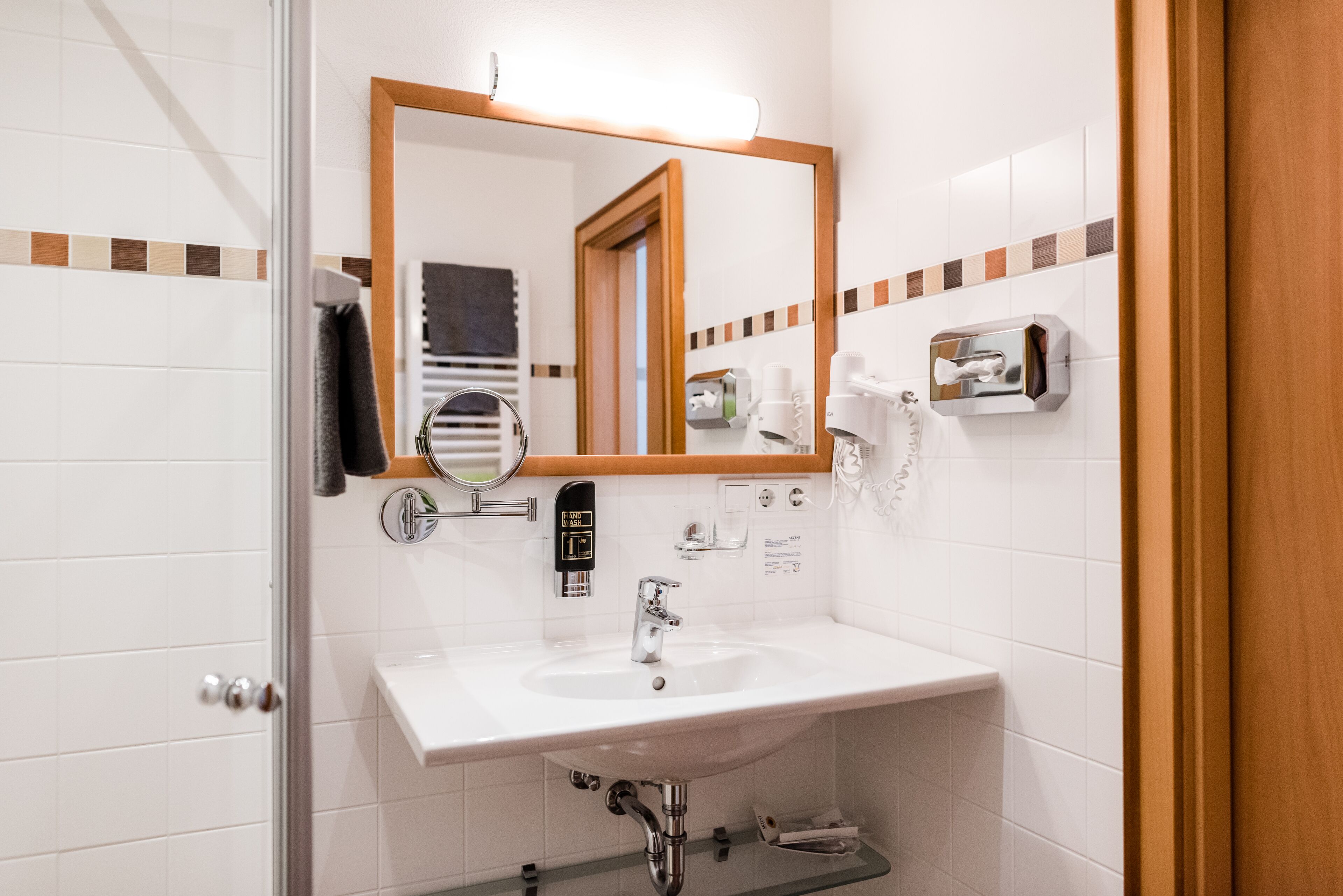 double room single use | bathroom | shower, free toiletries, hair dryer, bathrobes