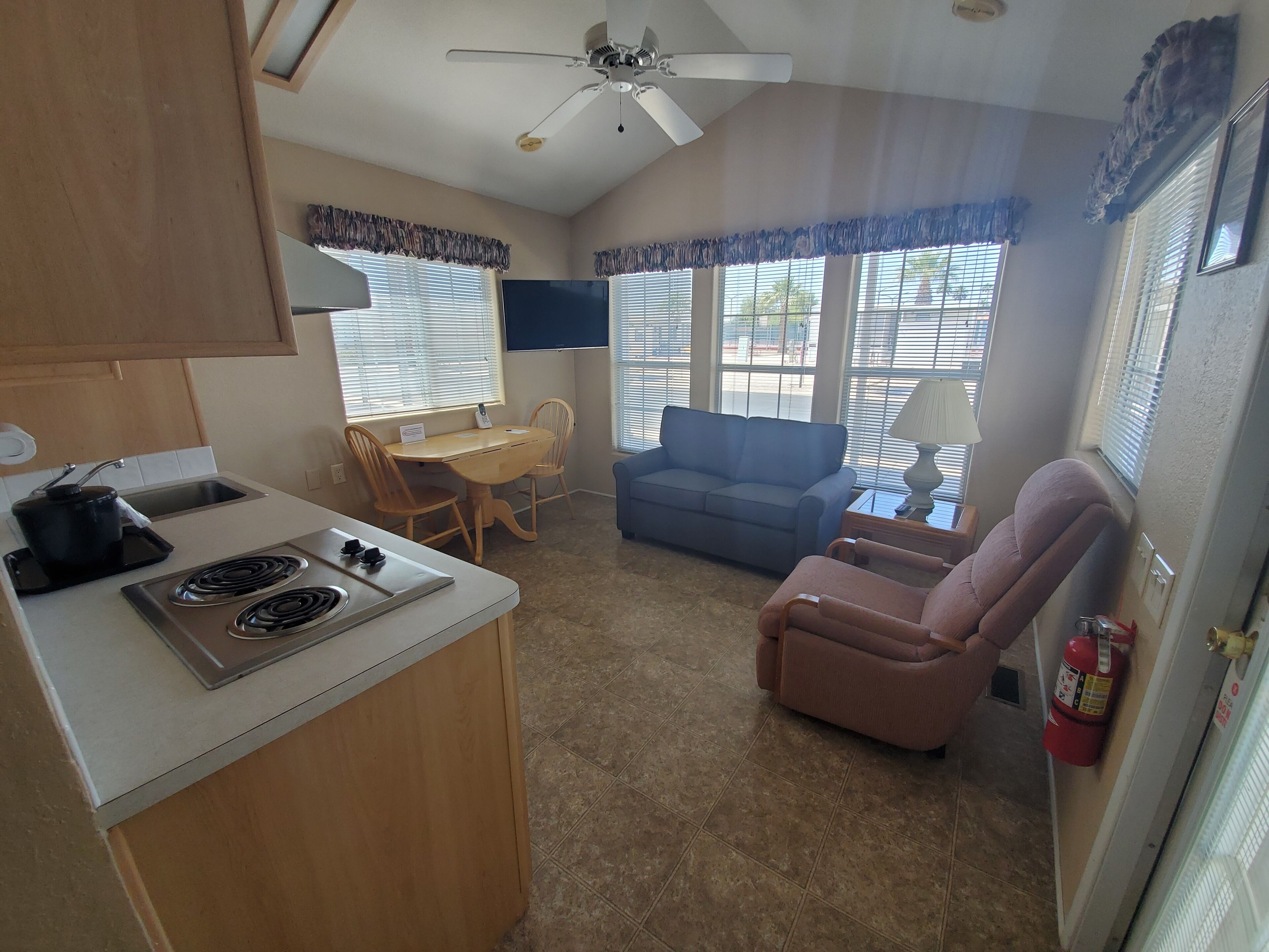 casita, 1 queen bed (ground level only) | living area | led tv