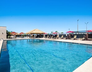 Indoor pool, 3 outdoor pools, pool umbrellas, sun loungers