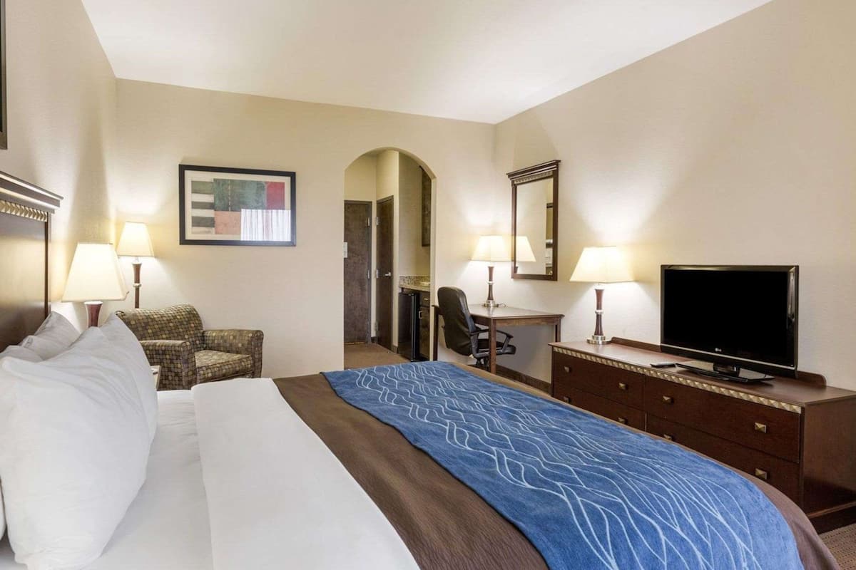 standard room, 1 king bed, non smoking | desk, iron/ironing board, free wifi, bed sheets