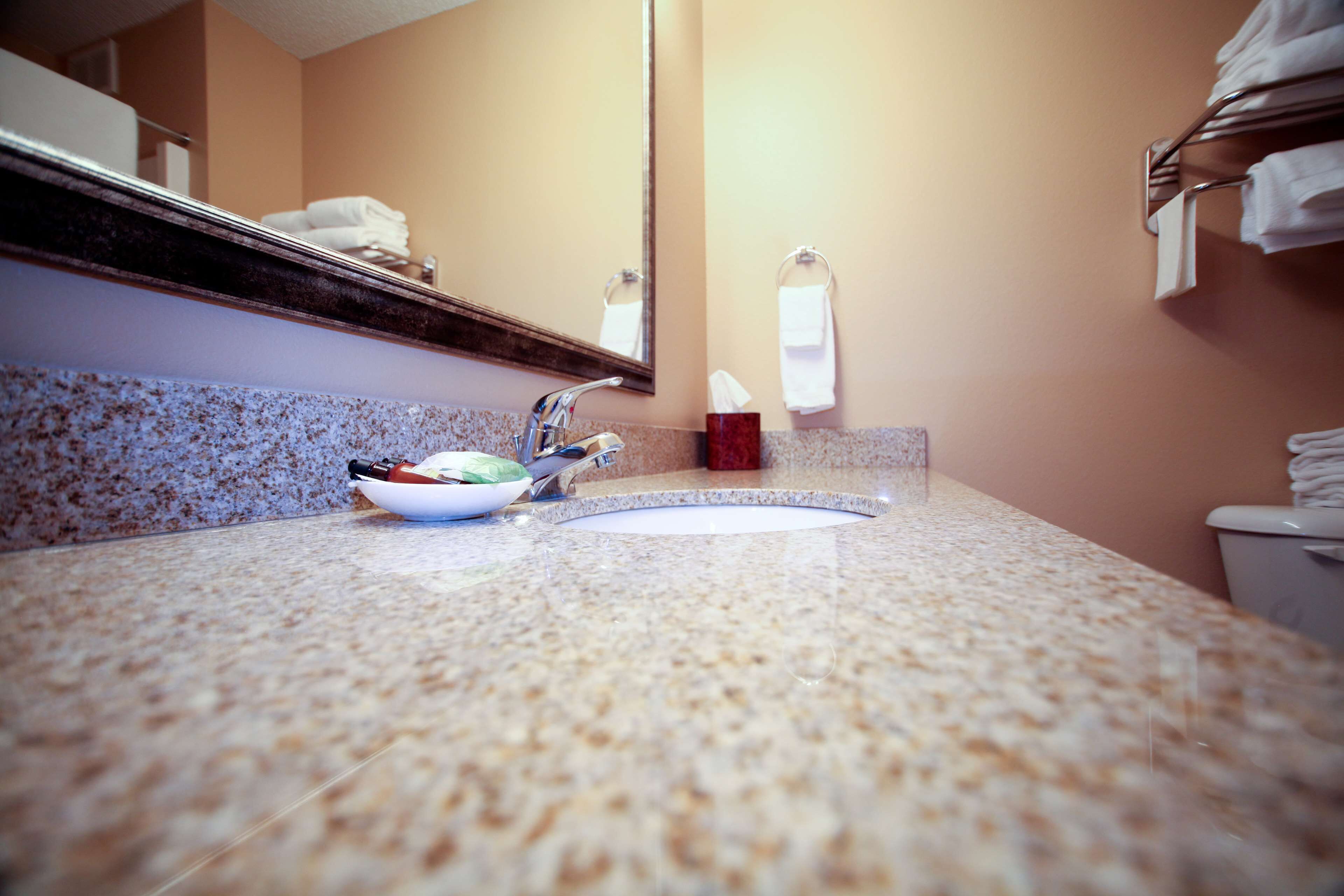 free toiletries, hair dryer, towels