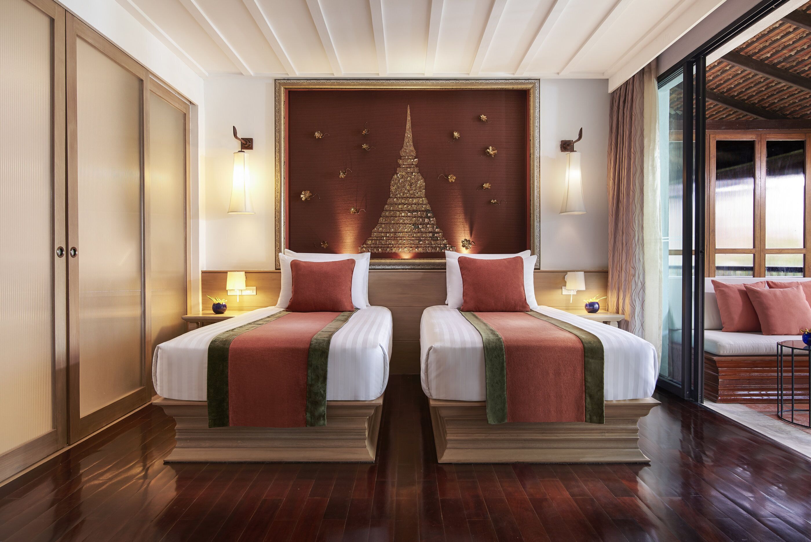 deluxe room, 2 single beds | resort view