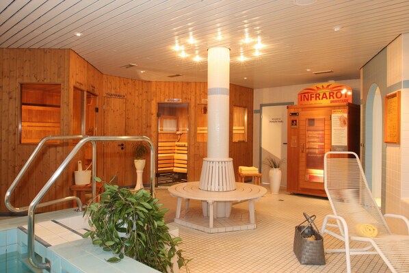 Sauna, steam room, body treatments, aromatherapy, hot stone massages