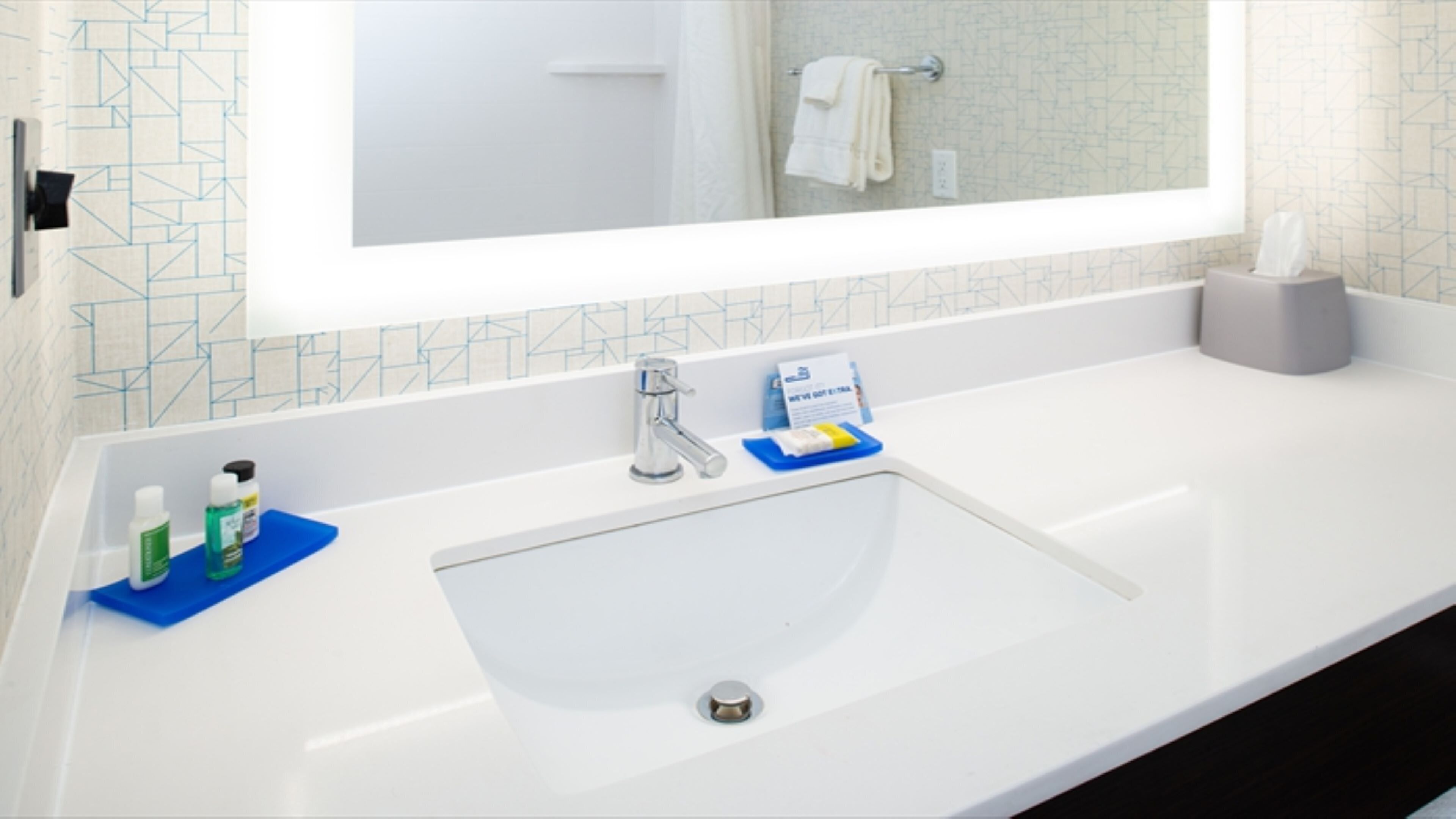 free toiletries, hair dryer, towels