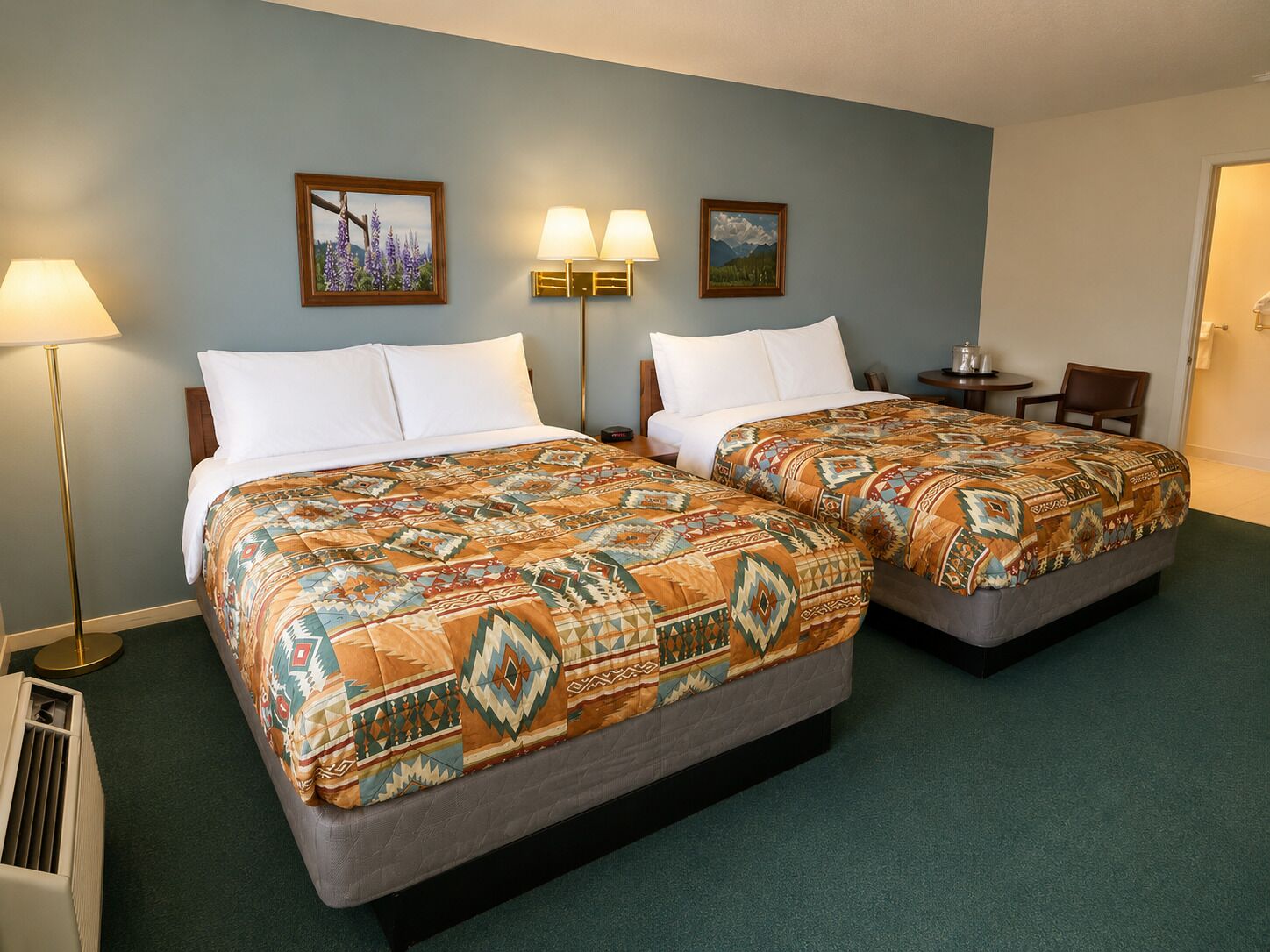 Standard Room, 2 Queen Beds, Mobility Accessible, Ground Floor | Blackout drapes, iron/ironing board, free WiFi, bed sheets