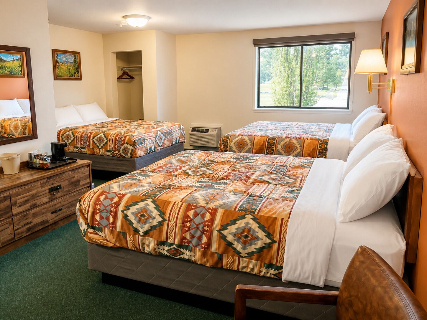 Family Room, Multiple Beds, Bathtub, Corner | Blackout drapes, iron/ironing board, free WiFi, bed sheets