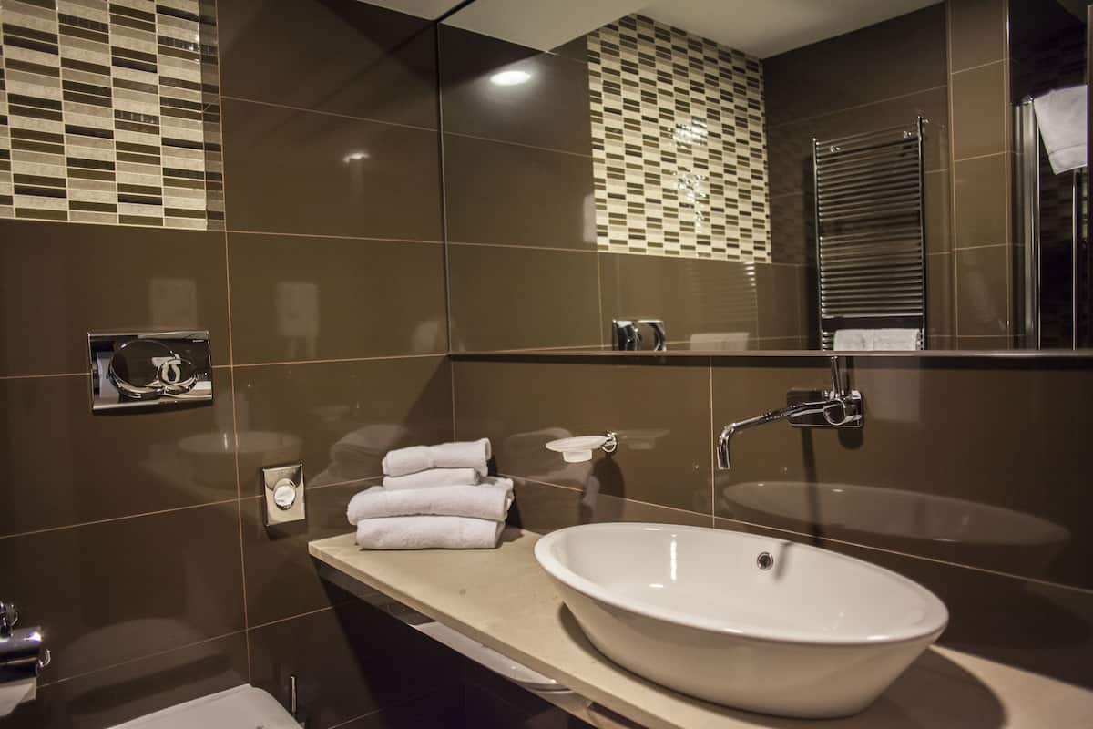 shower, free toiletries, hair dryer, slippers