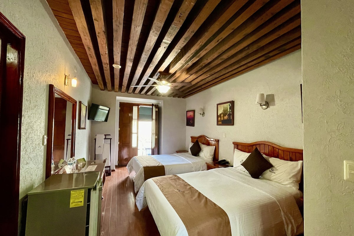 Classic Quadruple Room, 2 Double Beds | Premium bedding, desk, laptop workspace, blackout drapes