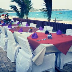 Breakfast, lunch, dinner served; beach views