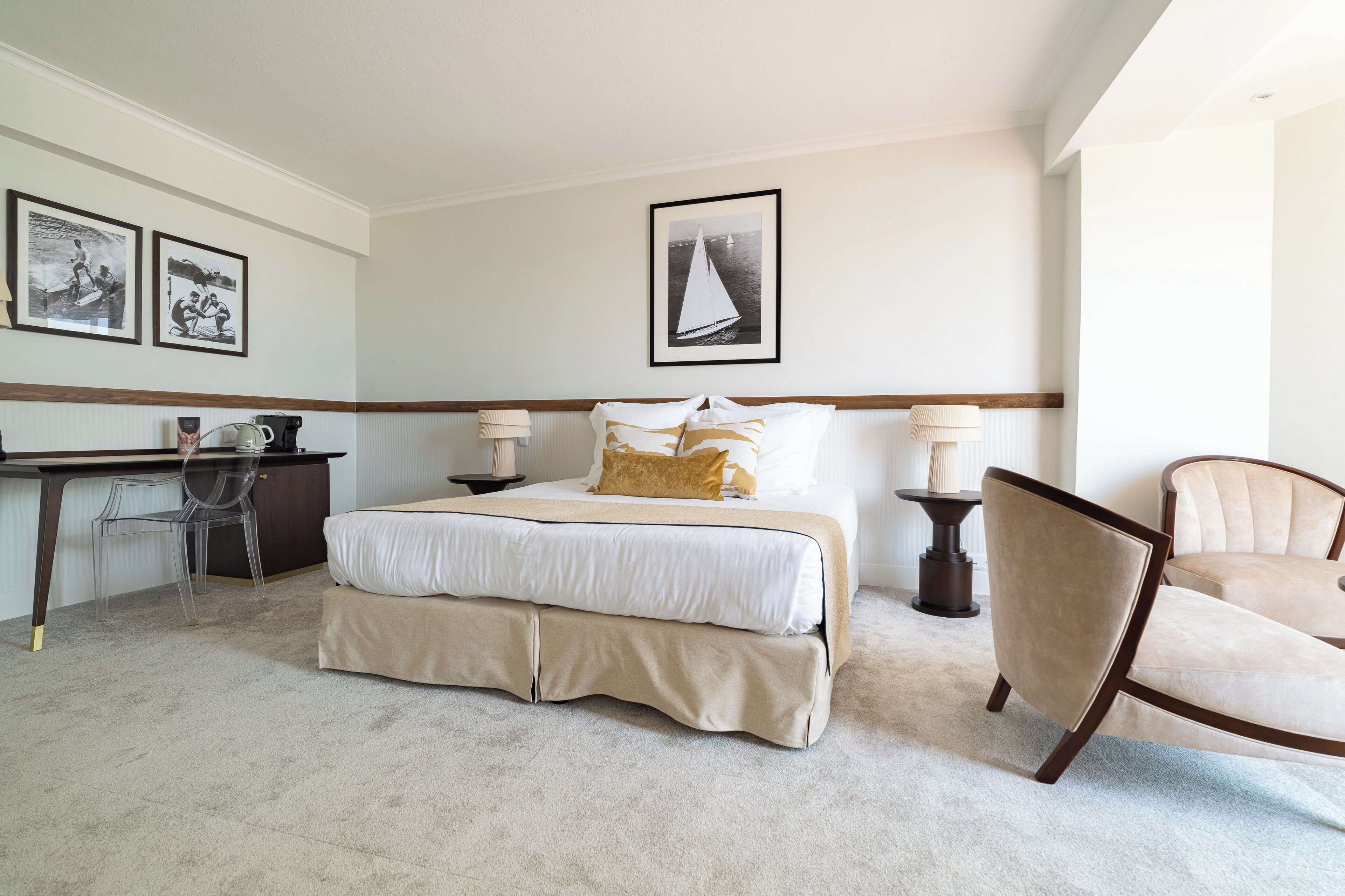 雙人或雙床房, 露台, 海景 | 高級寢具、迷你吧、客房內保險箱、書桌