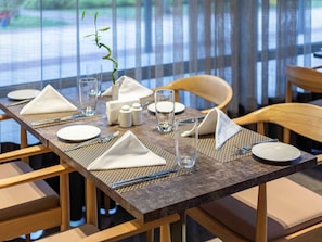 Breakfast, lunch, dinner served; garden views