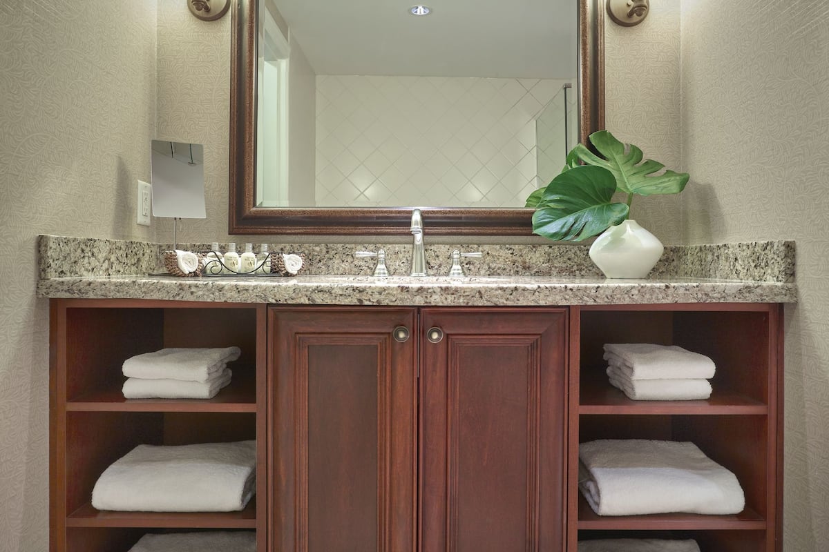 separate bathtub and shower, hydromassage showerhead, free toiletries