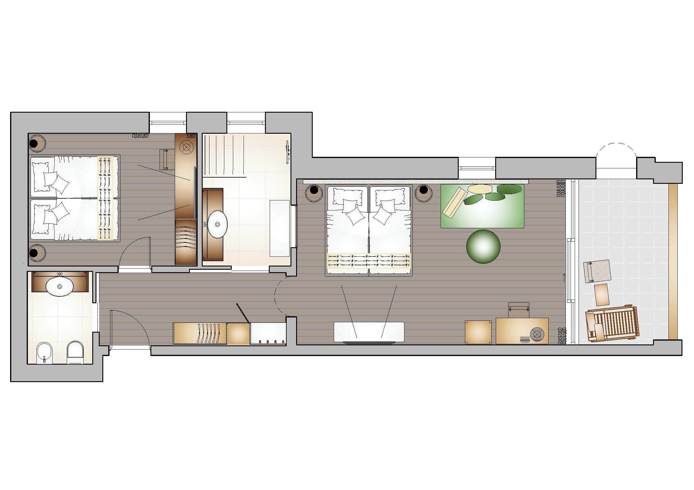 family room, valley view (spa access) | down duvets, minibar, in-room safe, individually decorated