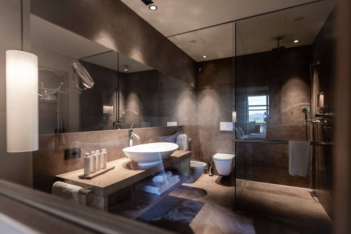 superior double or twin room (spa access) | bathroom | designer toiletries, hair dryer, bathrobes, bidet