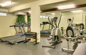 Stay active with a variety of exercise equipment, including treadmills, a stationary bike, and a rowing machine.