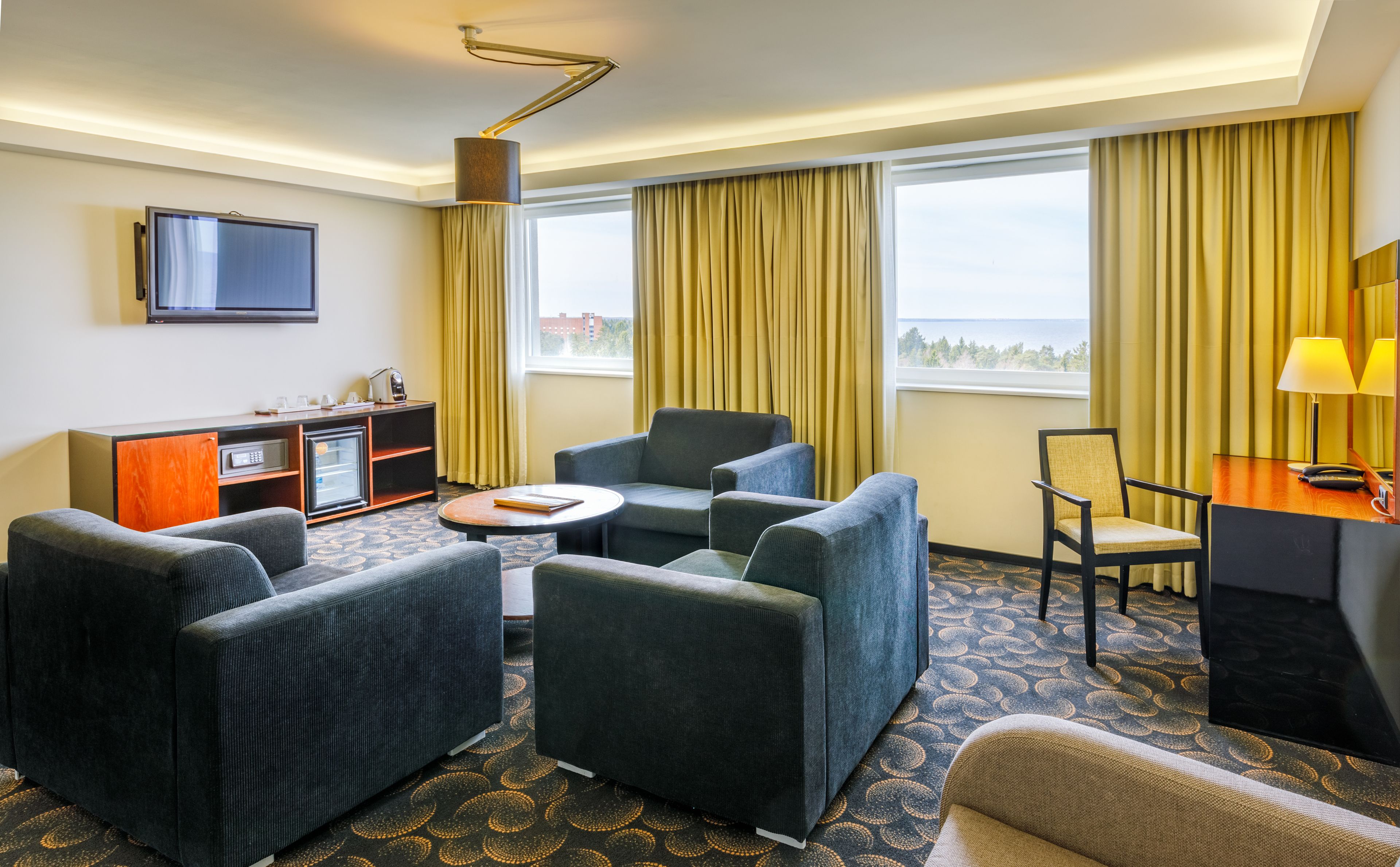 flat-screen tv, books