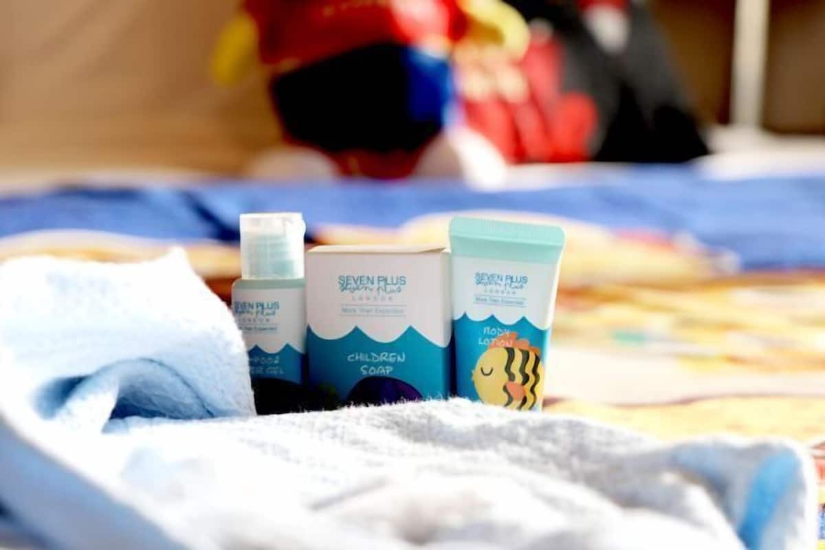 Bathroom amenities | Deep-soaking bathtub, designer toiletries, hair dryer, bathrobes