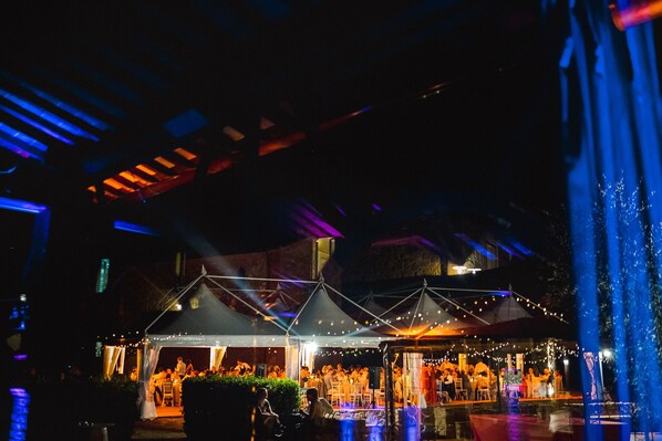 Outdoor banquet area