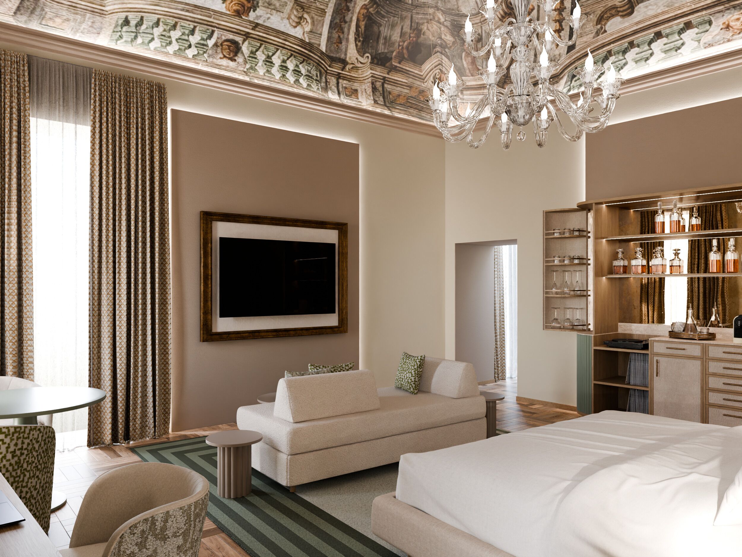 hypo-allergenic bedding, minibar, in-room safe, desk