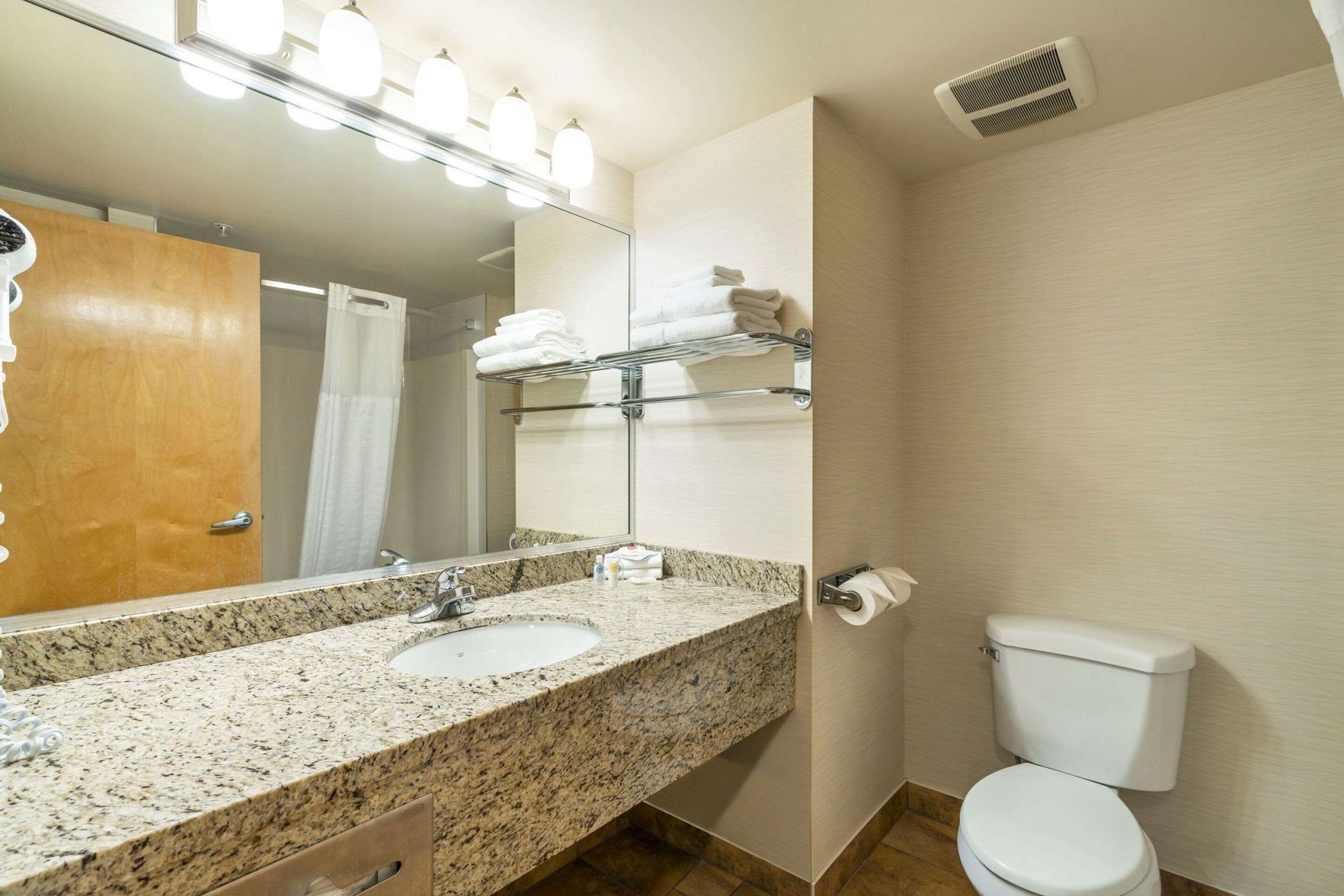 Bathroom | Combined shower/tub, free toiletries, hair dryer, towels