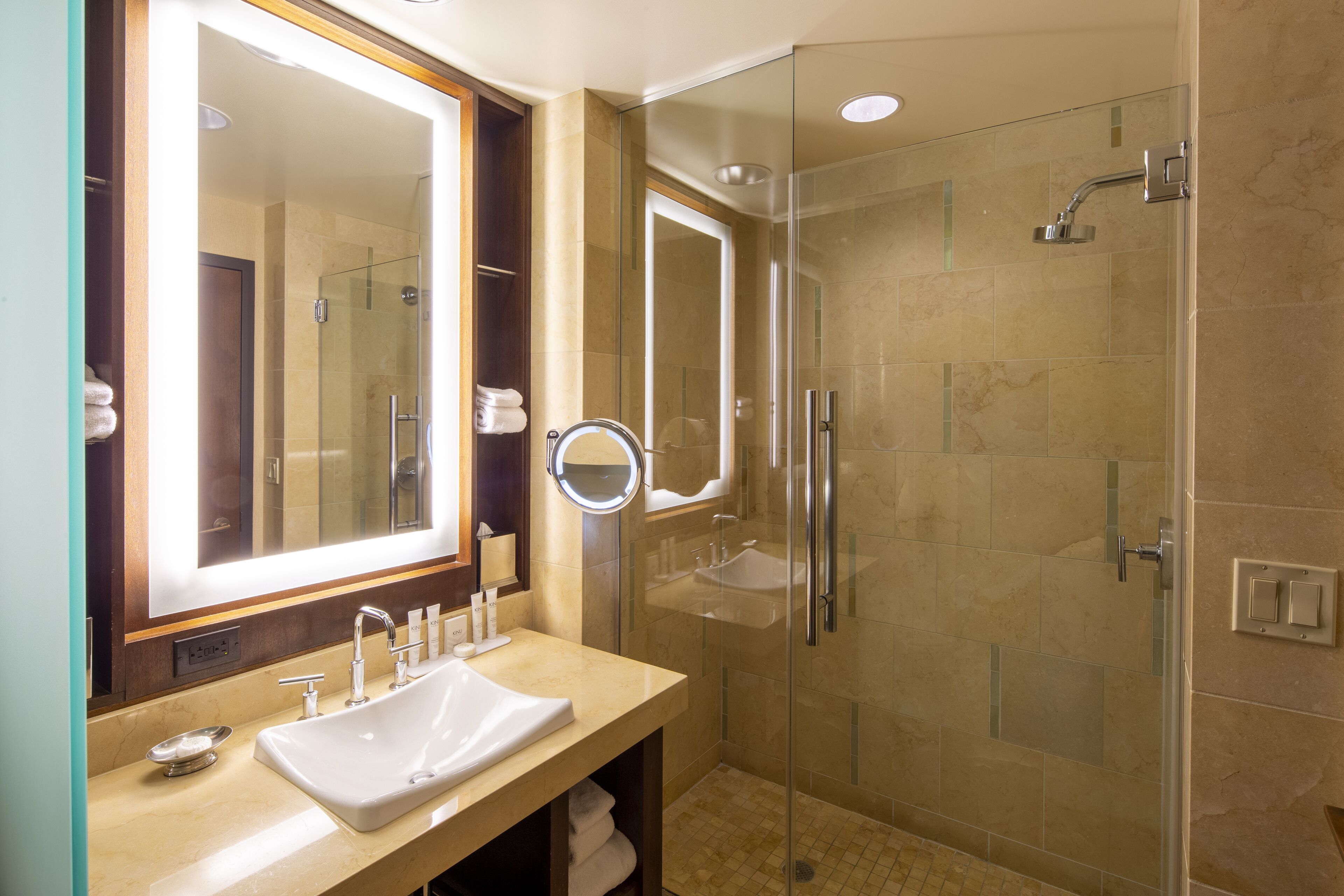 free toiletries, hair dryer, towels