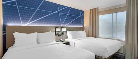 Room, 2 Queen Beds, Accessible, Non Smoking | Pillowtop beds, desk, laptop workspace, iron/ironing board