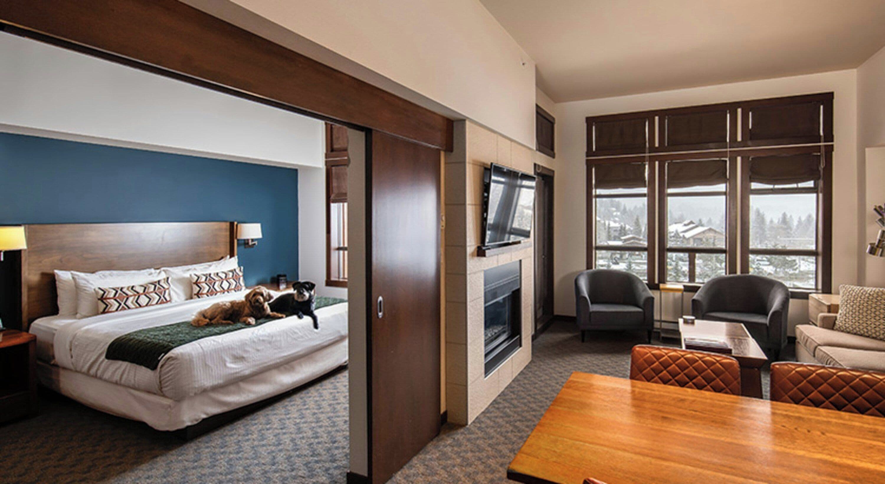 Flat-screen TV, fireplace, DVD player, heated floors