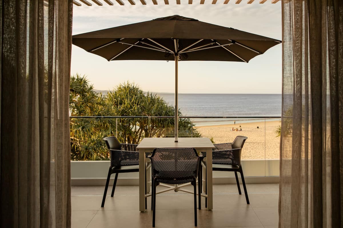 Appartement, aan het strand | Uitzicht vanaf balkon