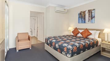 1 bedroom, desk, blackout curtains, iron/ironing board