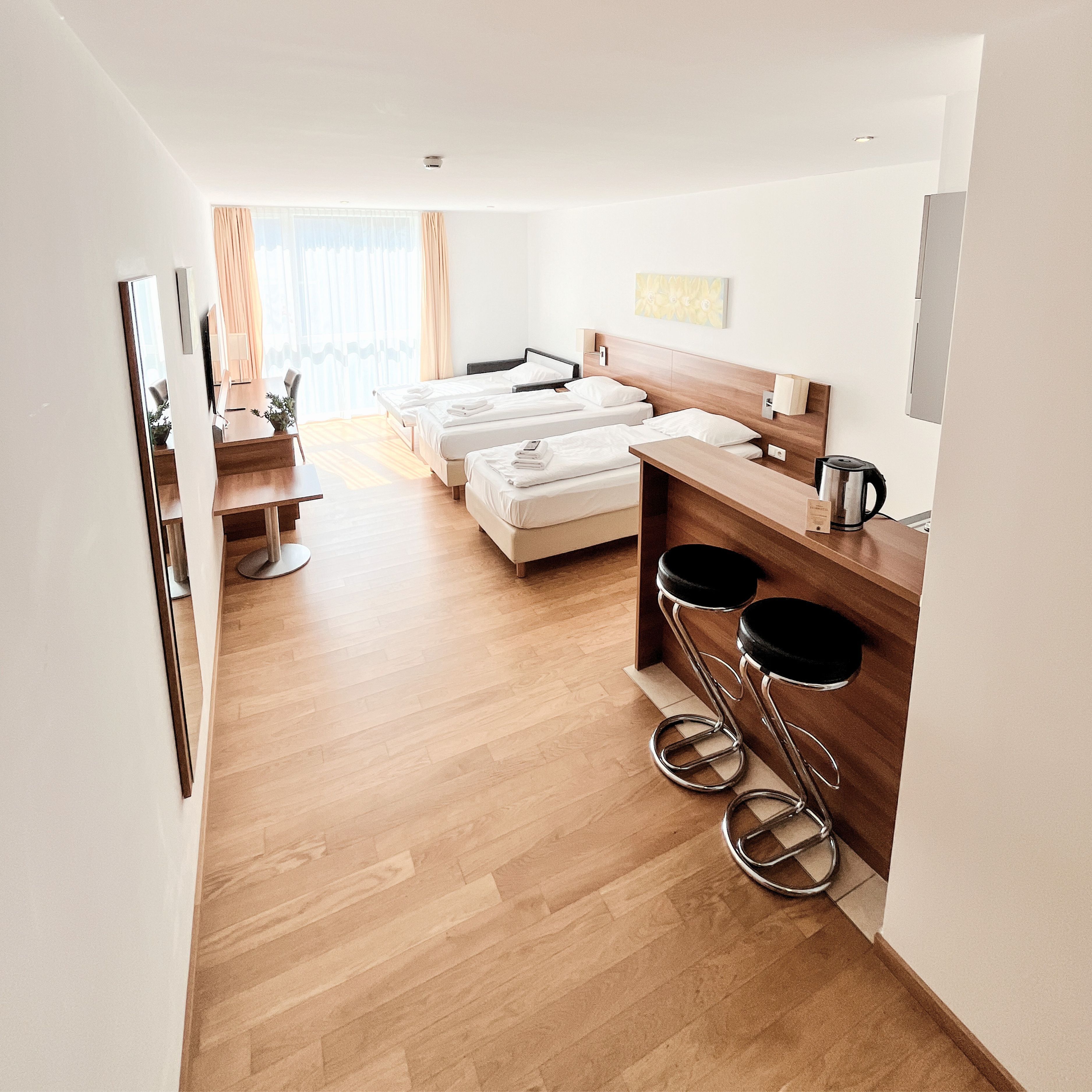 Apartemen, dapur (2 persons) | Seprai antialergi, brankas, meja kerja, dan ruang kerja ramah laptop