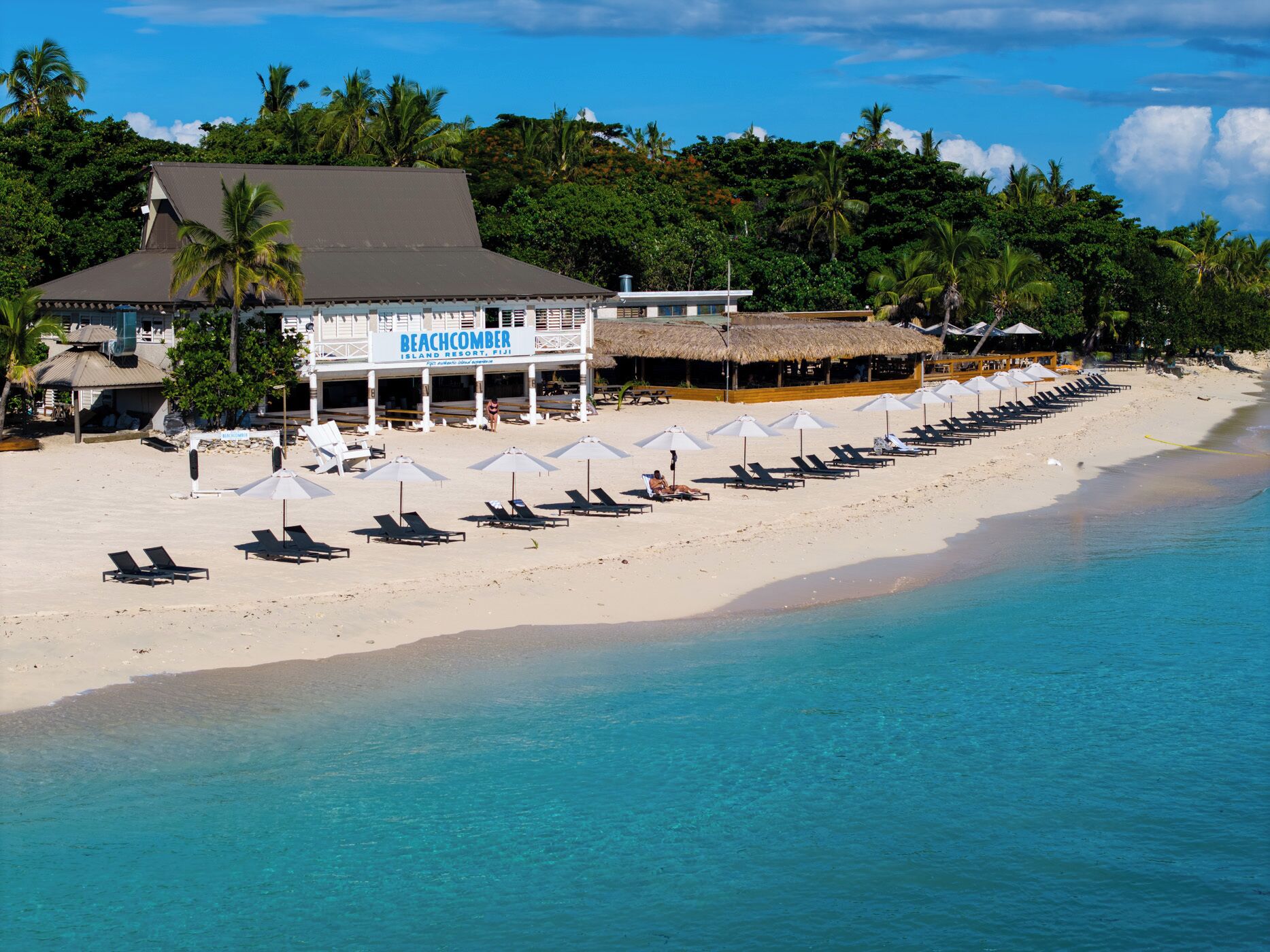 Private beach, white sand, sun loungers, beach umbrellas