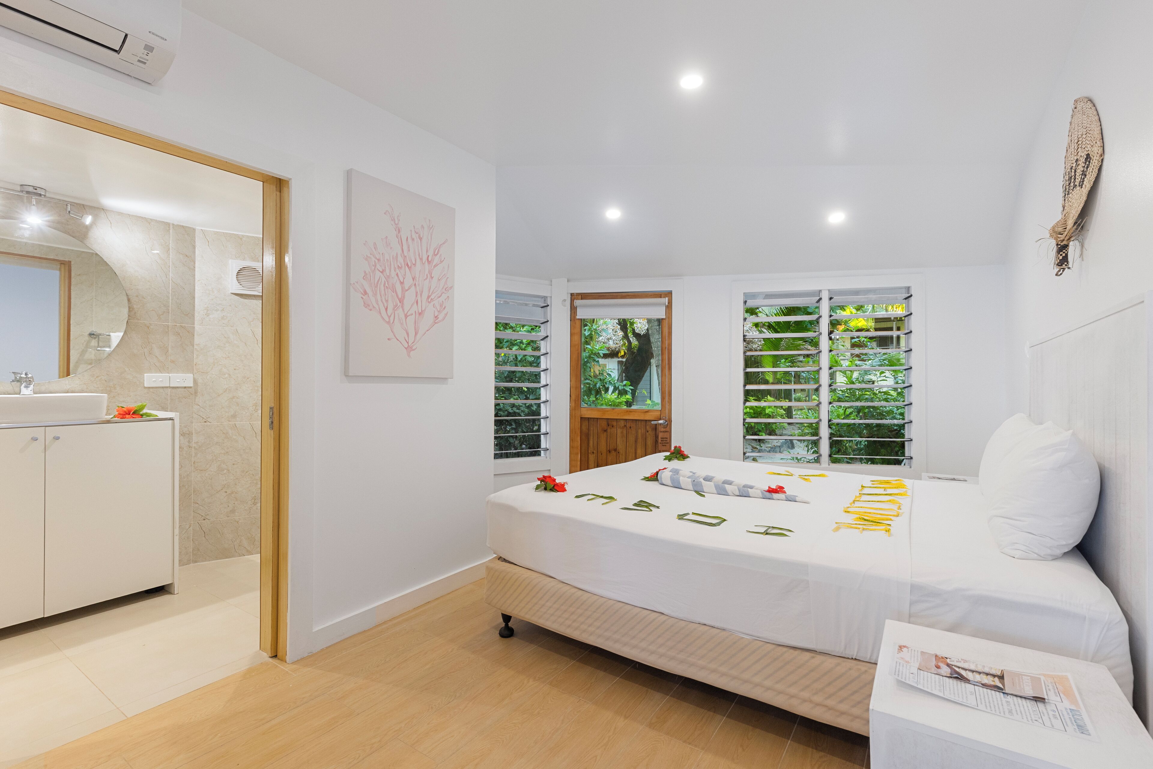 Beachfront Bure | In-room safe, individually decorated, individually furnished, bed sheets